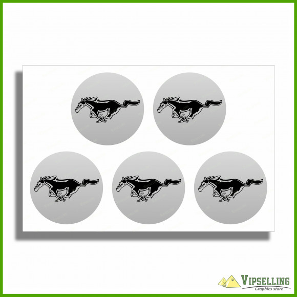 Ford Mustang Horse Wheel Center Cap Laminated Decals Stickers Kit