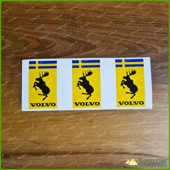GENUINE Original Prancing Moose VOLVO 3” Adhesive Vinyl Decals Stickers
