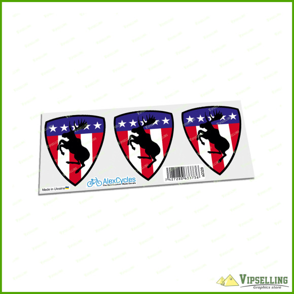 USA Patriotic VOLVO Prancing Moose Adhesive Laminated Vinyl Decals Stickers Kit